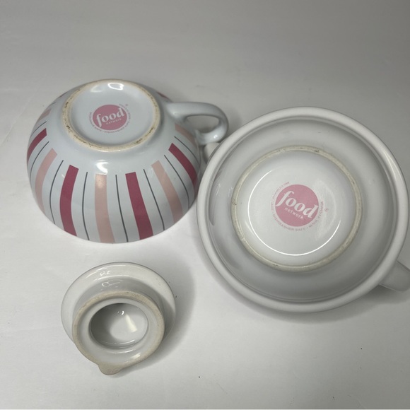 Collectable Hand Painted Pinstripe Graphic With Cancer Ribbon Tea Pot for One - Picture 7 of 8